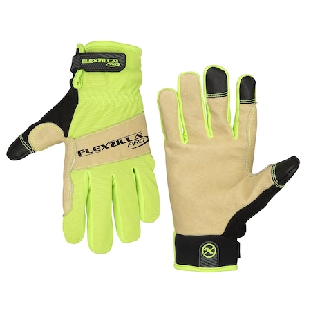 Flexzilla? Pro High Dexterity Water-Resistant Hybrid Grain Leather Gloves, Natural/Black/ZillaGreen?